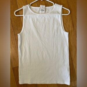 J.Crew White Stretch Cotton Tank Top Women's Medium NWT